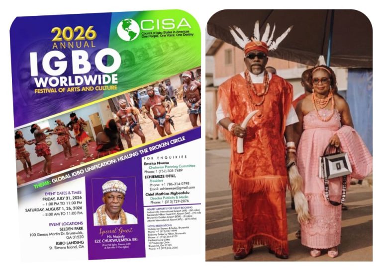Obi Henry Ajudua, Wife Named Royal Guests of Honour at 2026 Igbo Worldwide Festival in America